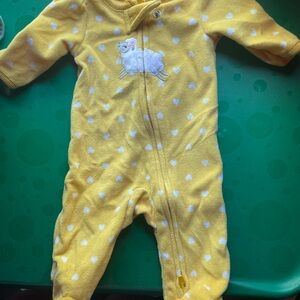 Yellow Baby One Piece with Sheep Design